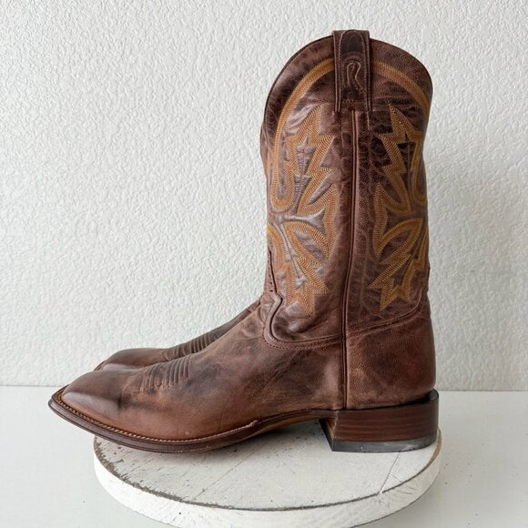 Rod Patrick Mens Cowboy Boots 15.5AAAA Perro Loco Brown Square Toe Western - Picture 4 of 12